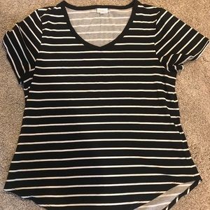 Lularoe black and white striped shirt